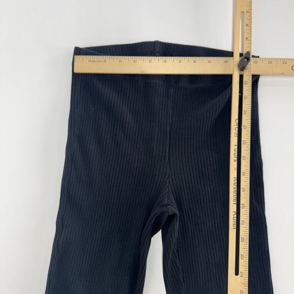 Aerie Pants Womens Small Black Ribbed Flare Bell Bottom Stretch Lounge Yoga - Picture 6 of 8
